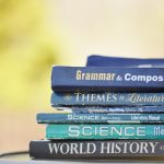 a stack of books commonly used by students