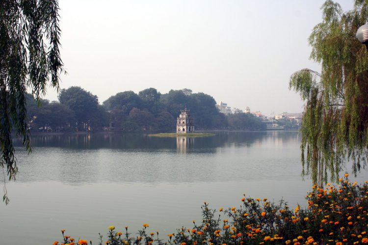 Hoan Kiem Lake in Hanoi.